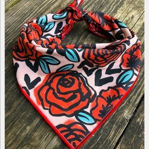 NEW Set of 2 Dog Bandanas-Rose Print-XL
